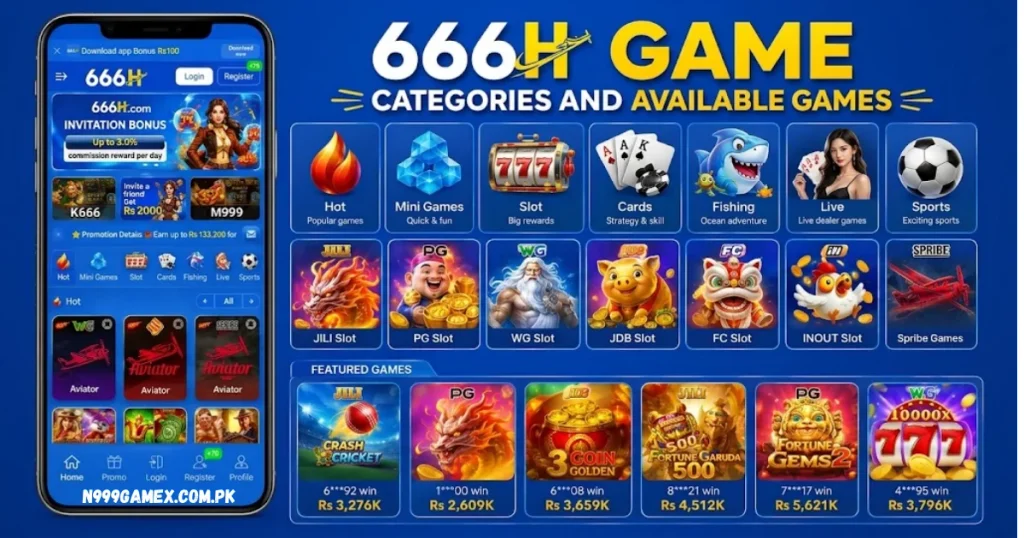 Game categories and available titles