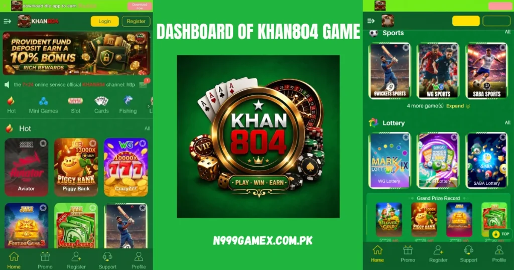 Khan804 game dashboard