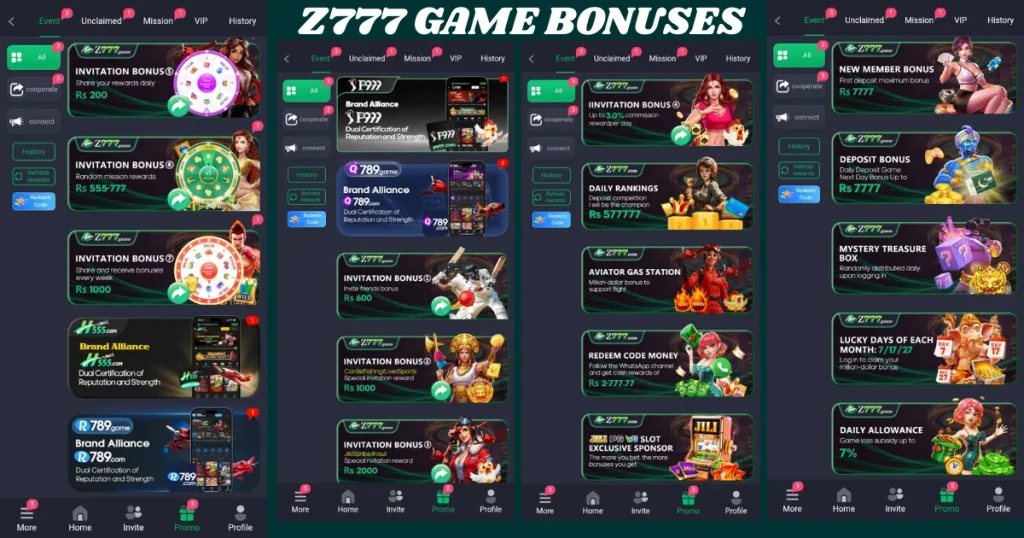 Z777 game Dashboard